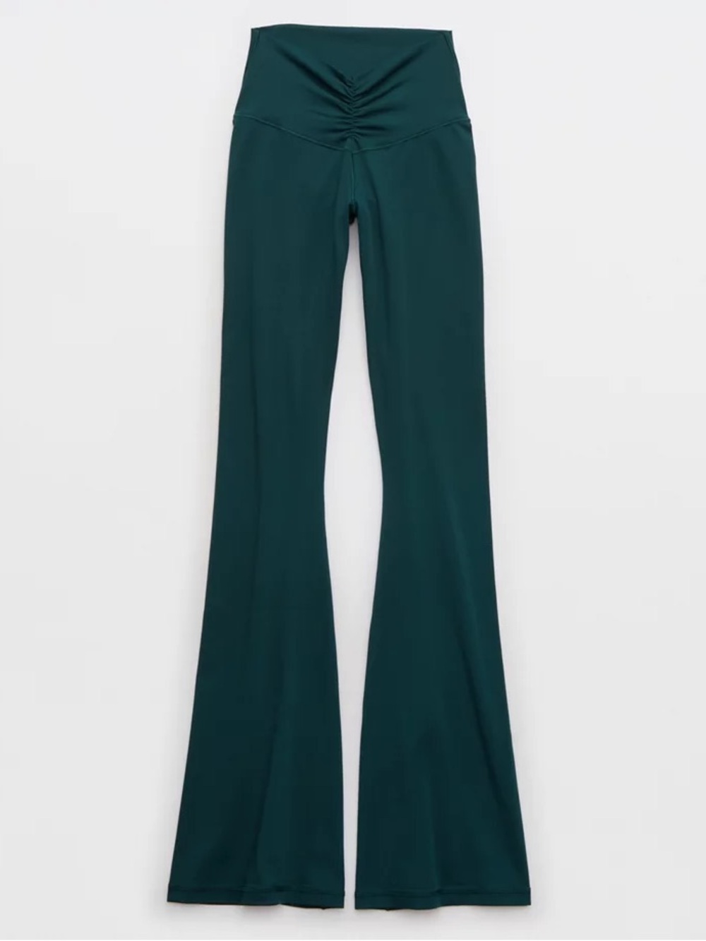 Aerie OFFLINE Real Me High-Rise Ruched Flare Leggings Green Medium